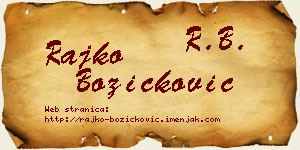 Rajko Božičković vizit kartica